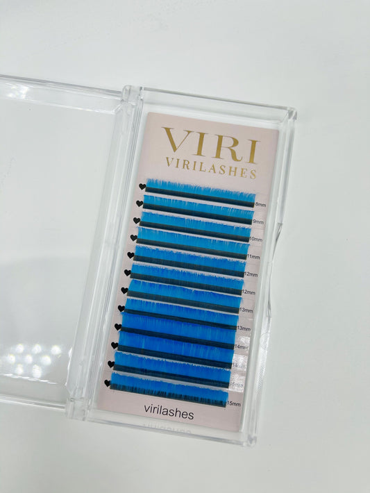 Blue neon color lashes ;Glows under blue light