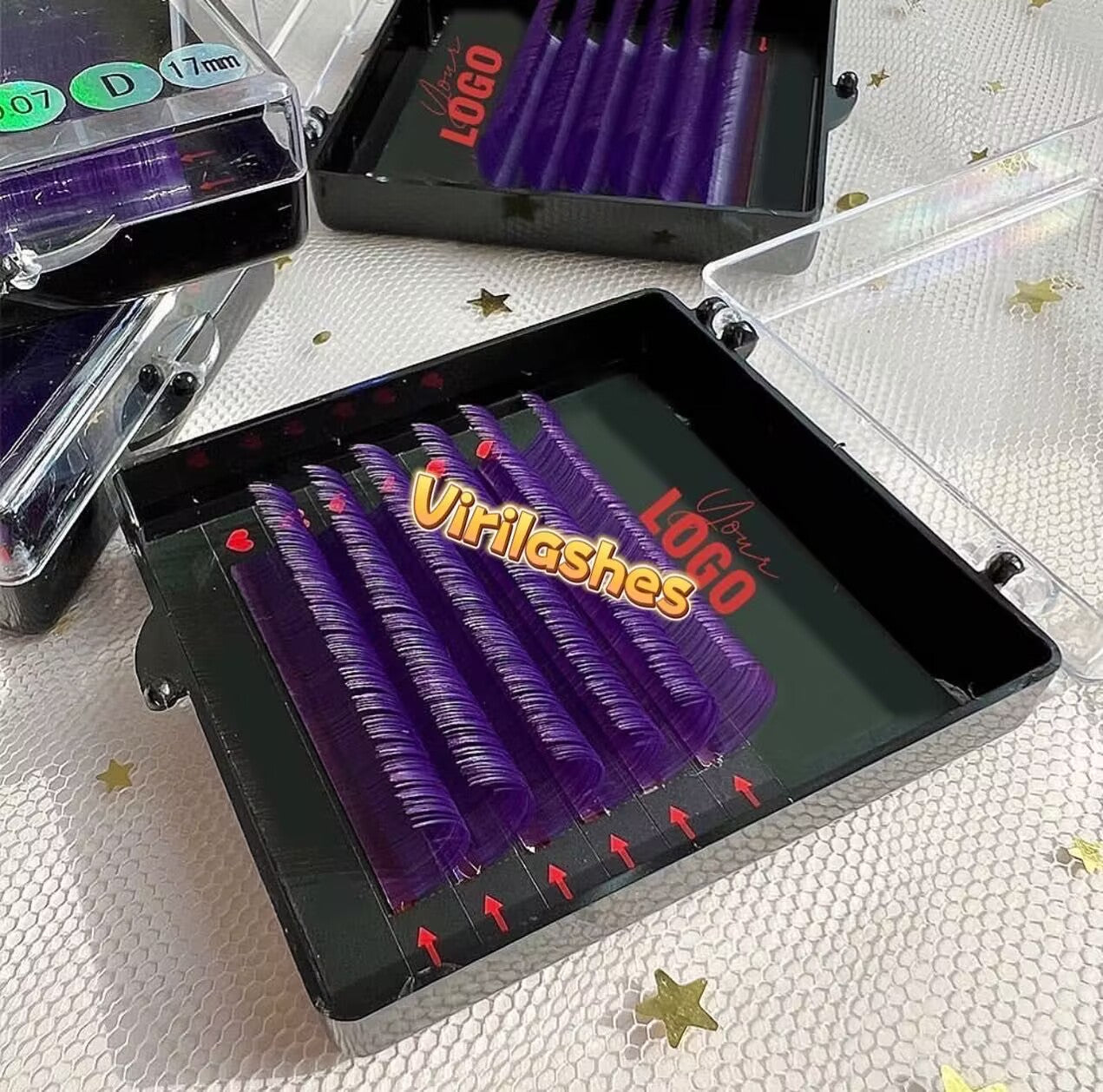 A mini trays color lashes